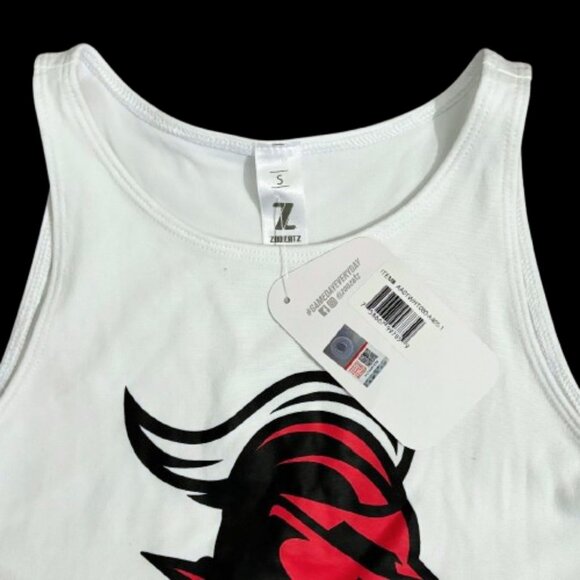 NWT Zoozatz NCAA Rutgers University Womans White Cropped Fan Ware Top SZ S - Picture 2 of 6